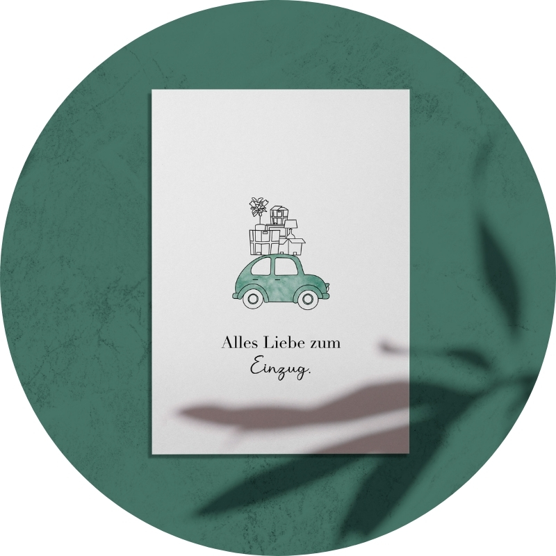 Postkarte - Alles Liebe zum Einzug.