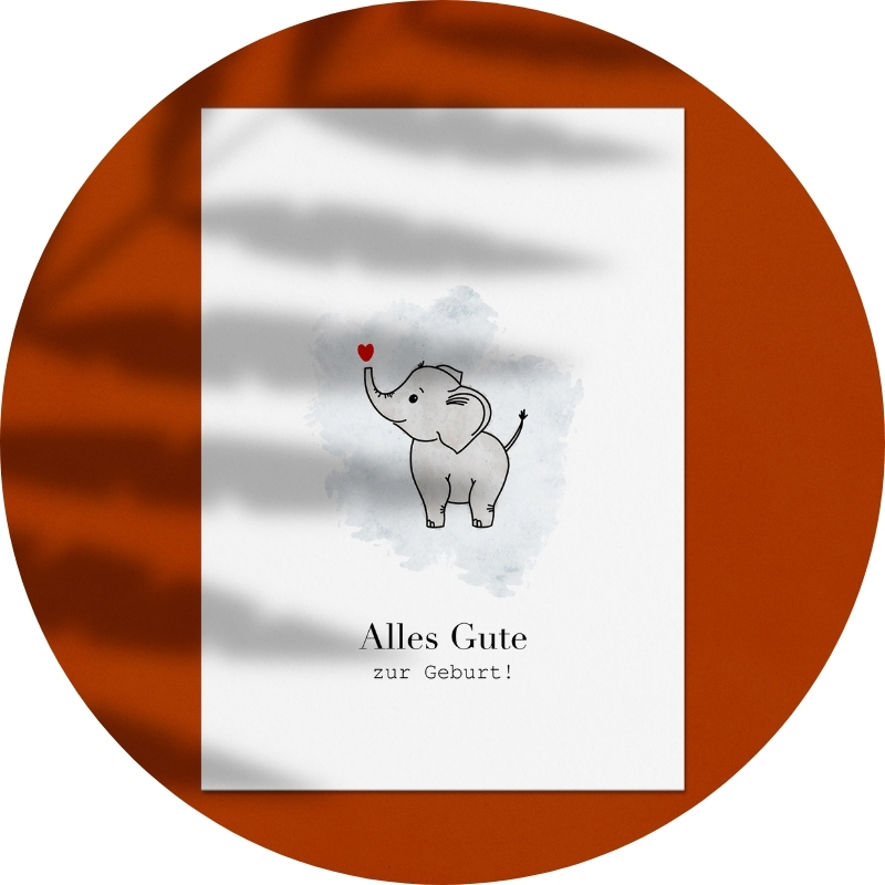 Postkarte - Alles Gute zur Geburt!