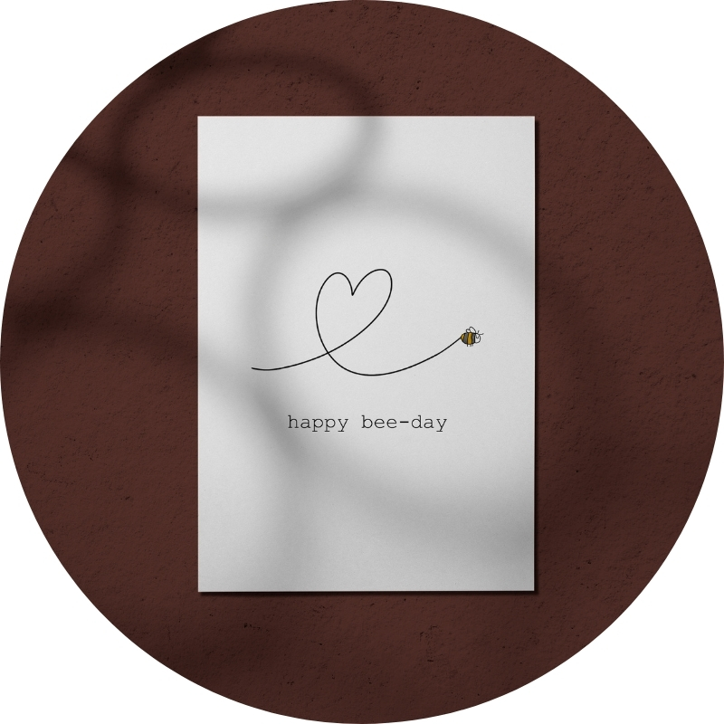Postkarte - happy bee-day