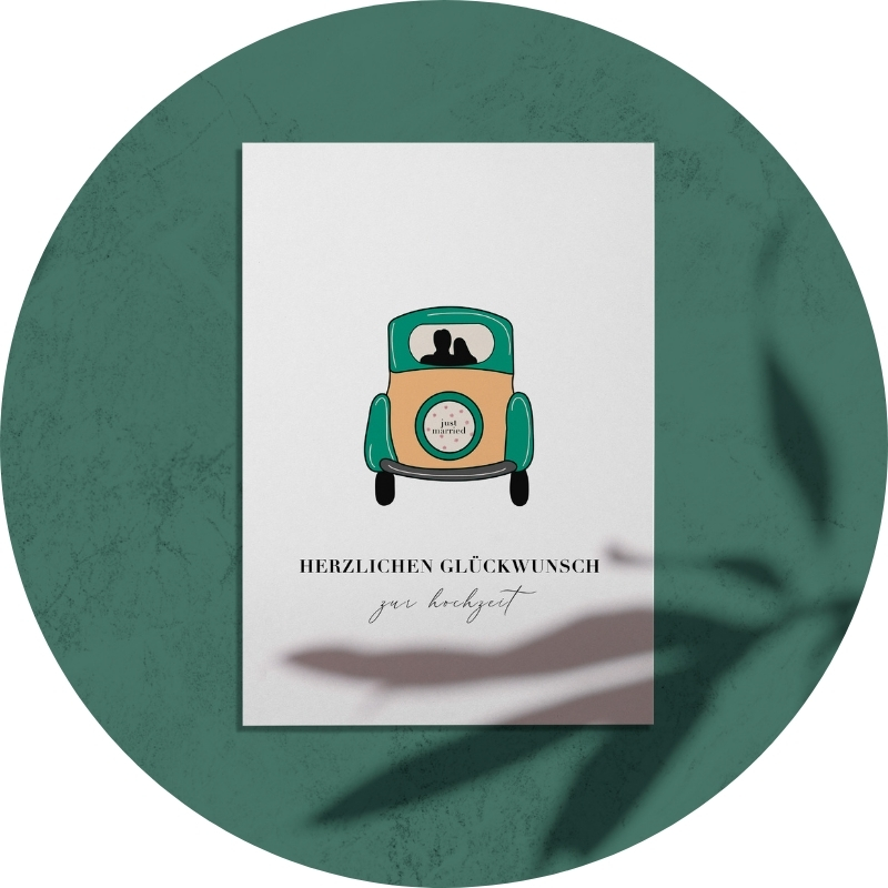 Postkarte - HERZLICHEN GLÜCKWUNSCH zur hochzeit
