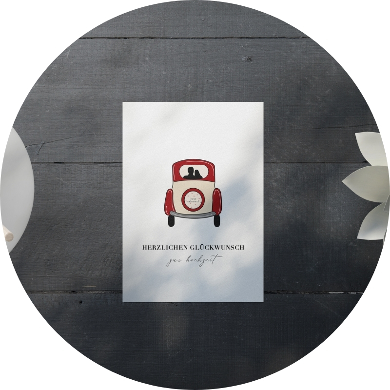 Postkarte - HERZLICHEN GLÜCKWUNSCH zur hochzeit