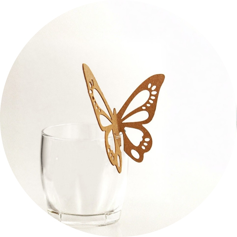 Tischdeko – Schmetterling für Weinglas