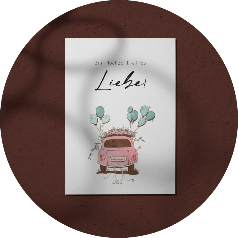 Postkarte - Zur Hochzeit alles Liebe!