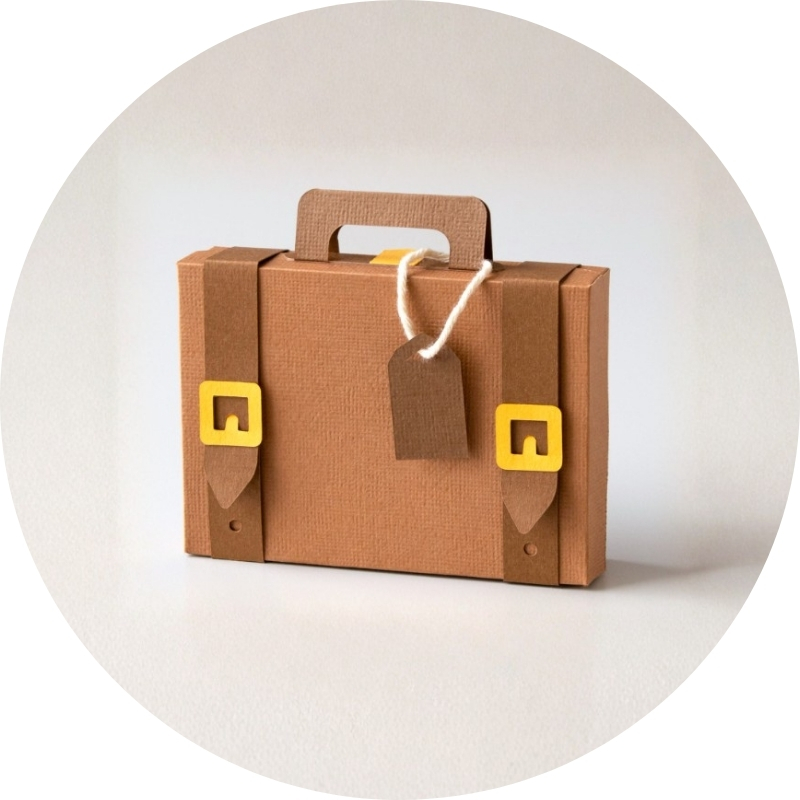 Handgefertigte Geschenkgutscheinbox - Koffer