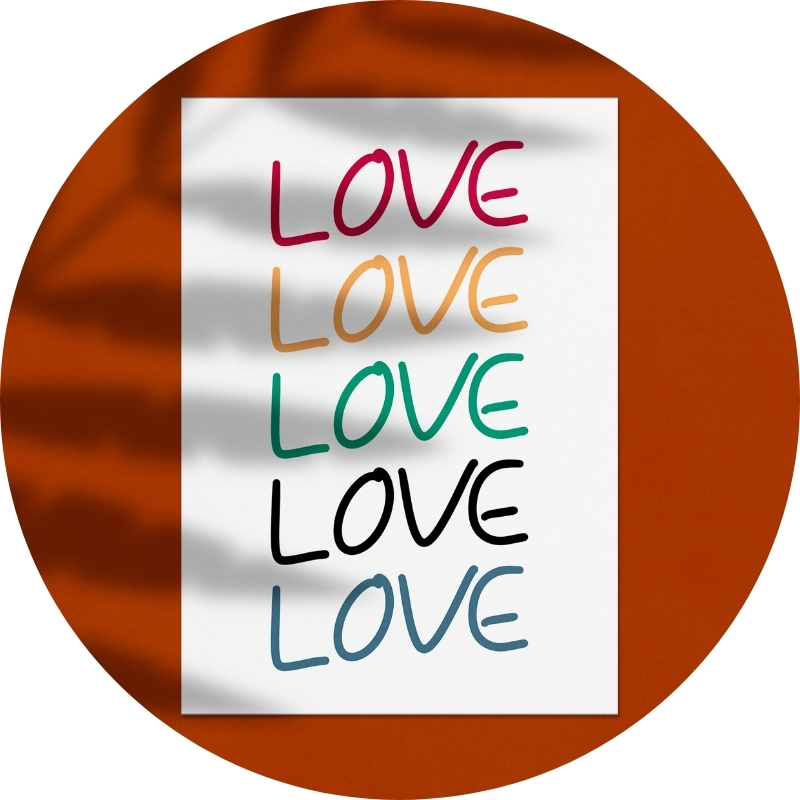 Postkarte - Love Love Love