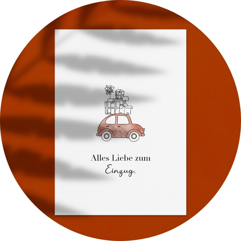 Postkarte - Alles Liebe zum Einzug.