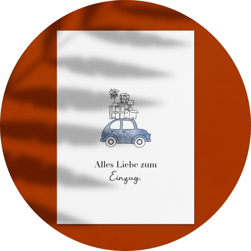 Postkarte - Alles Liebe zum Einzug.