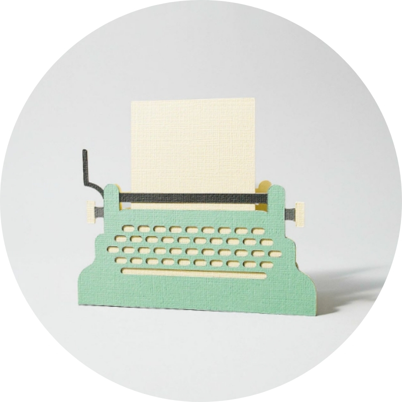 Handgefertigte Karte - Schreibmaschine